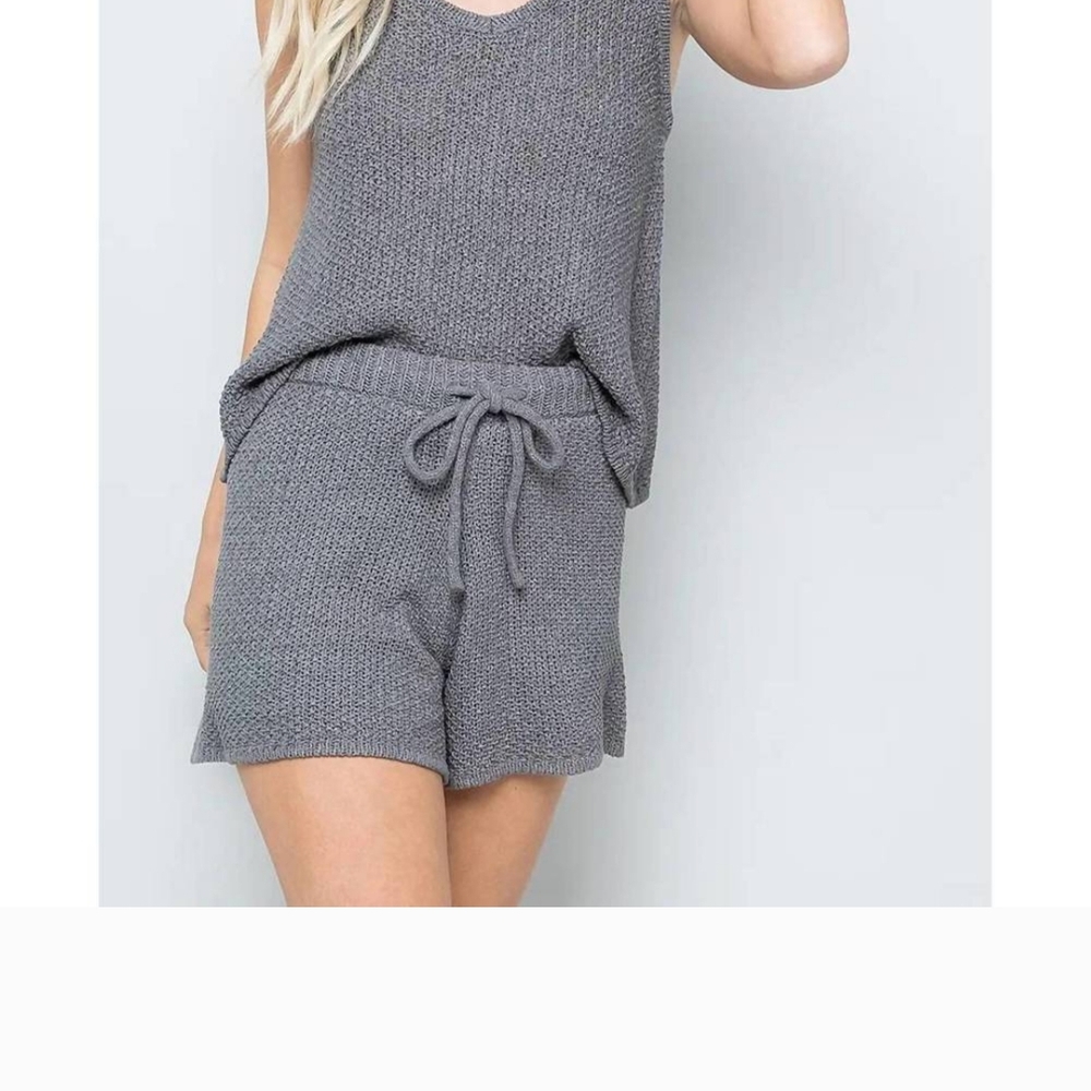 Heather Gray Ribbed Loungewear Set
